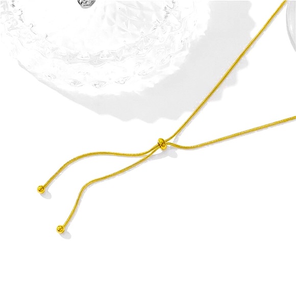 🔵𝟲𝟱%𝗢𝗙𝗙 𝗯𝘂𝗻𝗱𝗹𝗲𝘀 𝟯+🔵 NEW Adjustable Stainless Steel Lariat Necklace - Picture 7 of 15